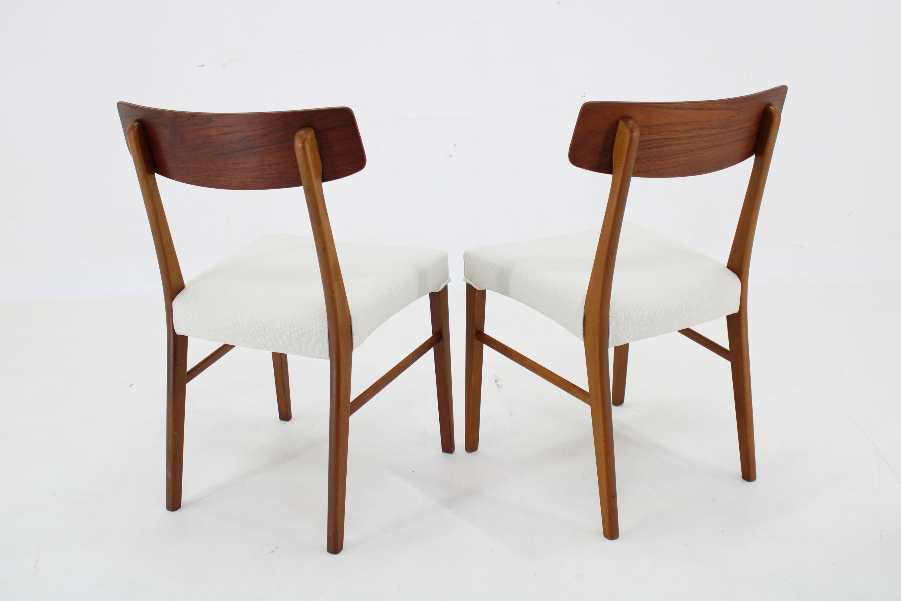 1960s Pair of Danish Teak Chairs, Restored  For Sale 5