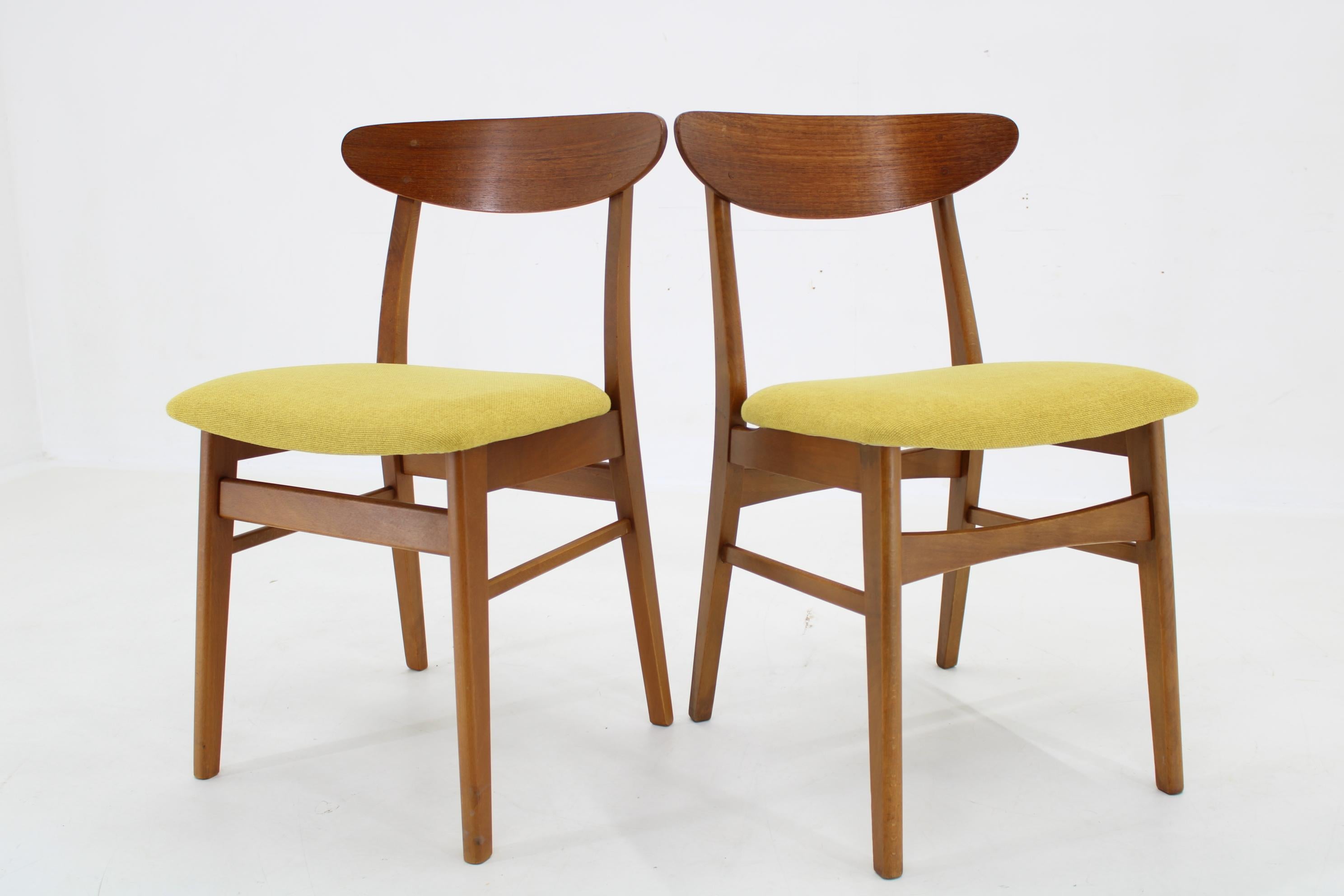 1960s Pair of Danish Teak Chairs, Restored  2