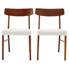 1960s Pair of Danish Teak Chairs, Restored 