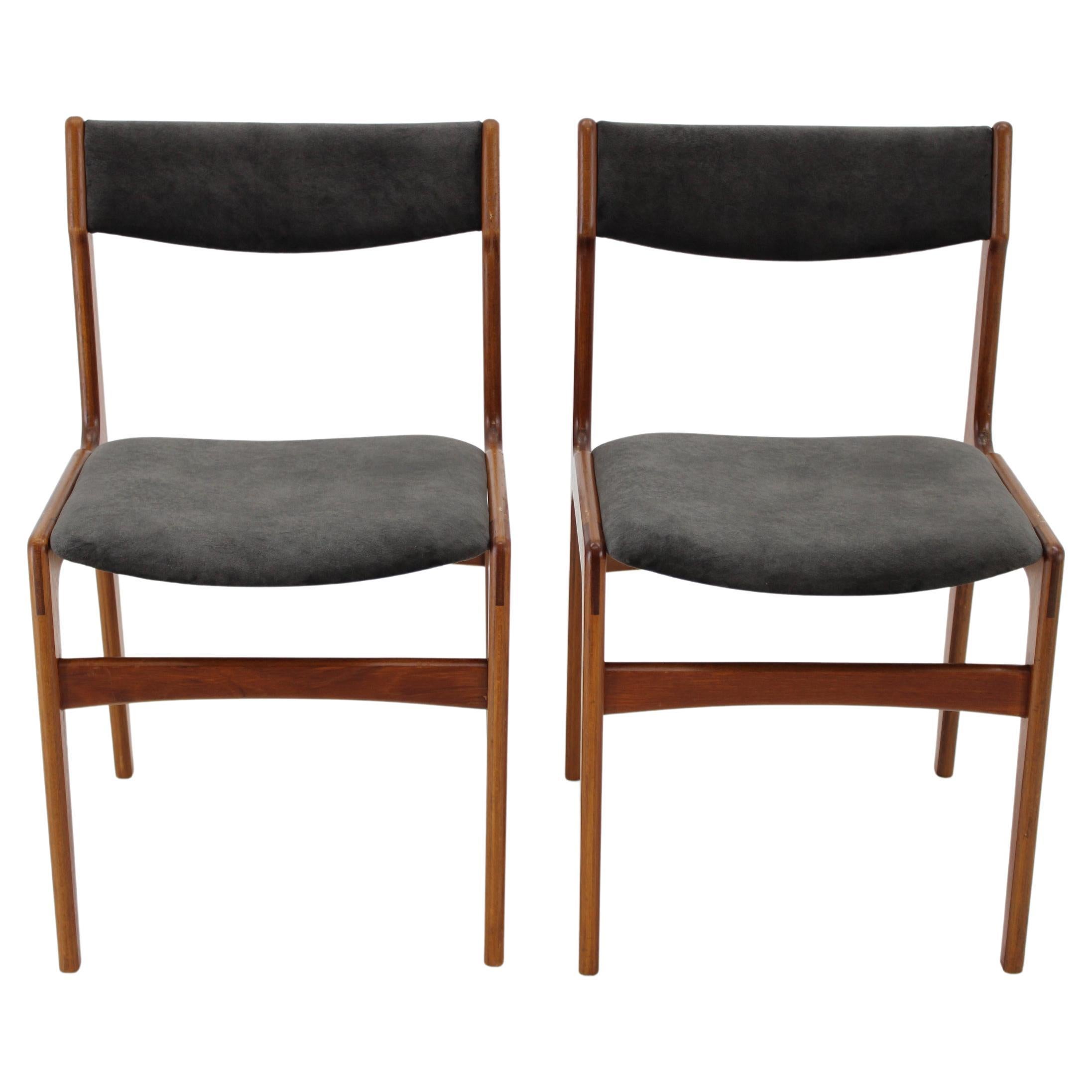 1960s Pair of Danish Teak Dining Chairs, Restored