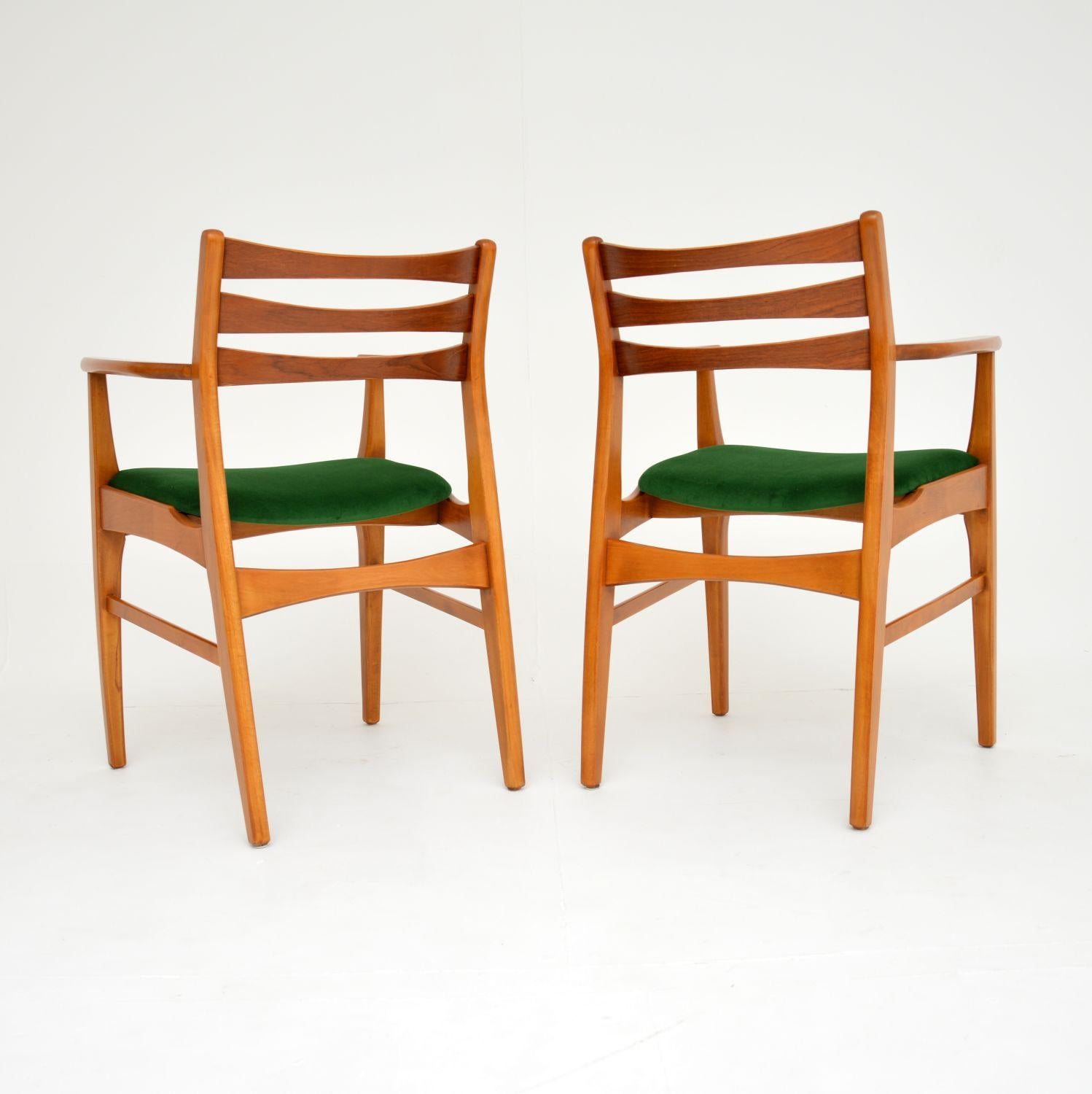 1960's Pair of Danish Teak Open Armchairs In Good Condition In London, GB