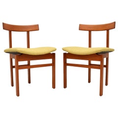 1960s Pair of Danish Teak Side Chairs by Inger Klingenberg for France & Son