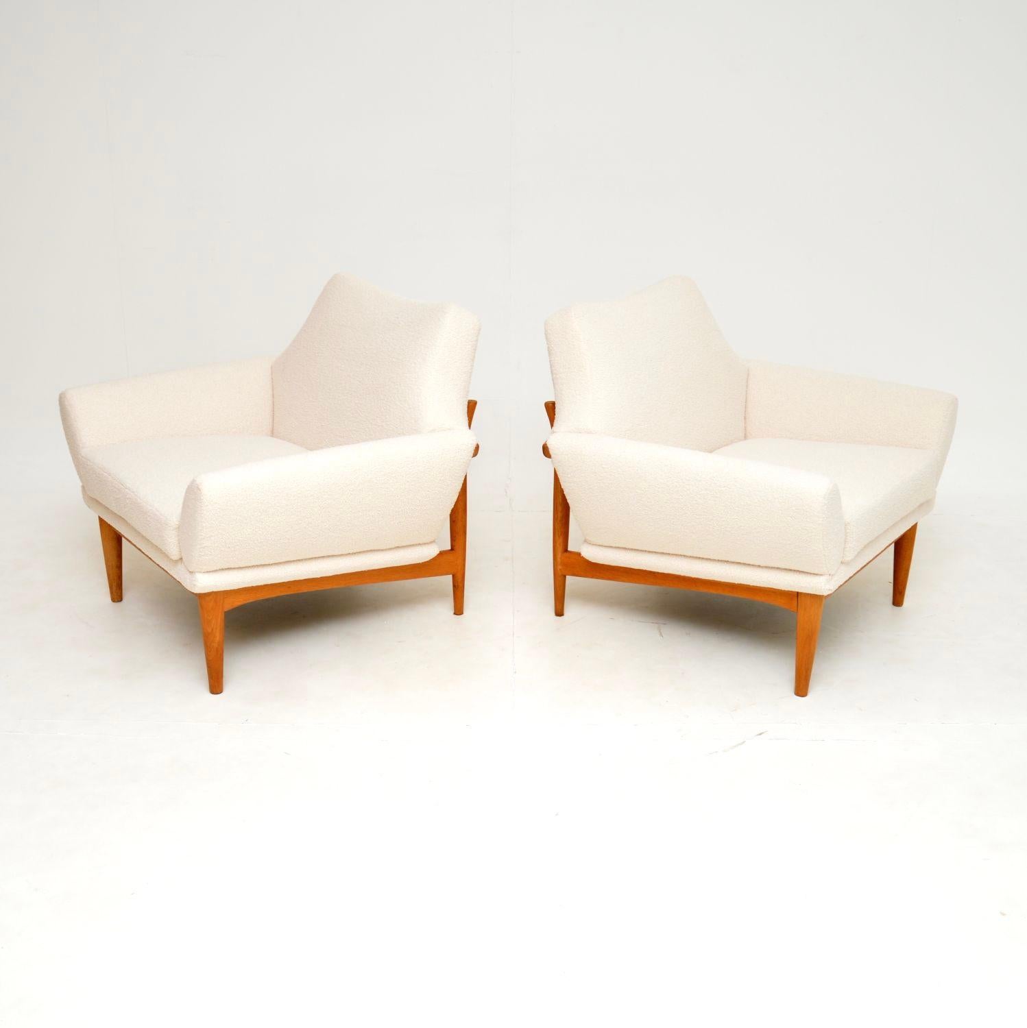 Mid-Century Modern 1960's Pair of Danish Vintage Armchairs by Johannes Andersen