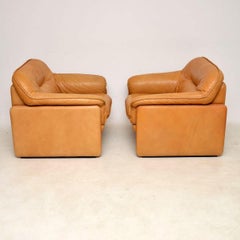 1960s Pair of De Sede DS16 Vintage Leather Armchairs