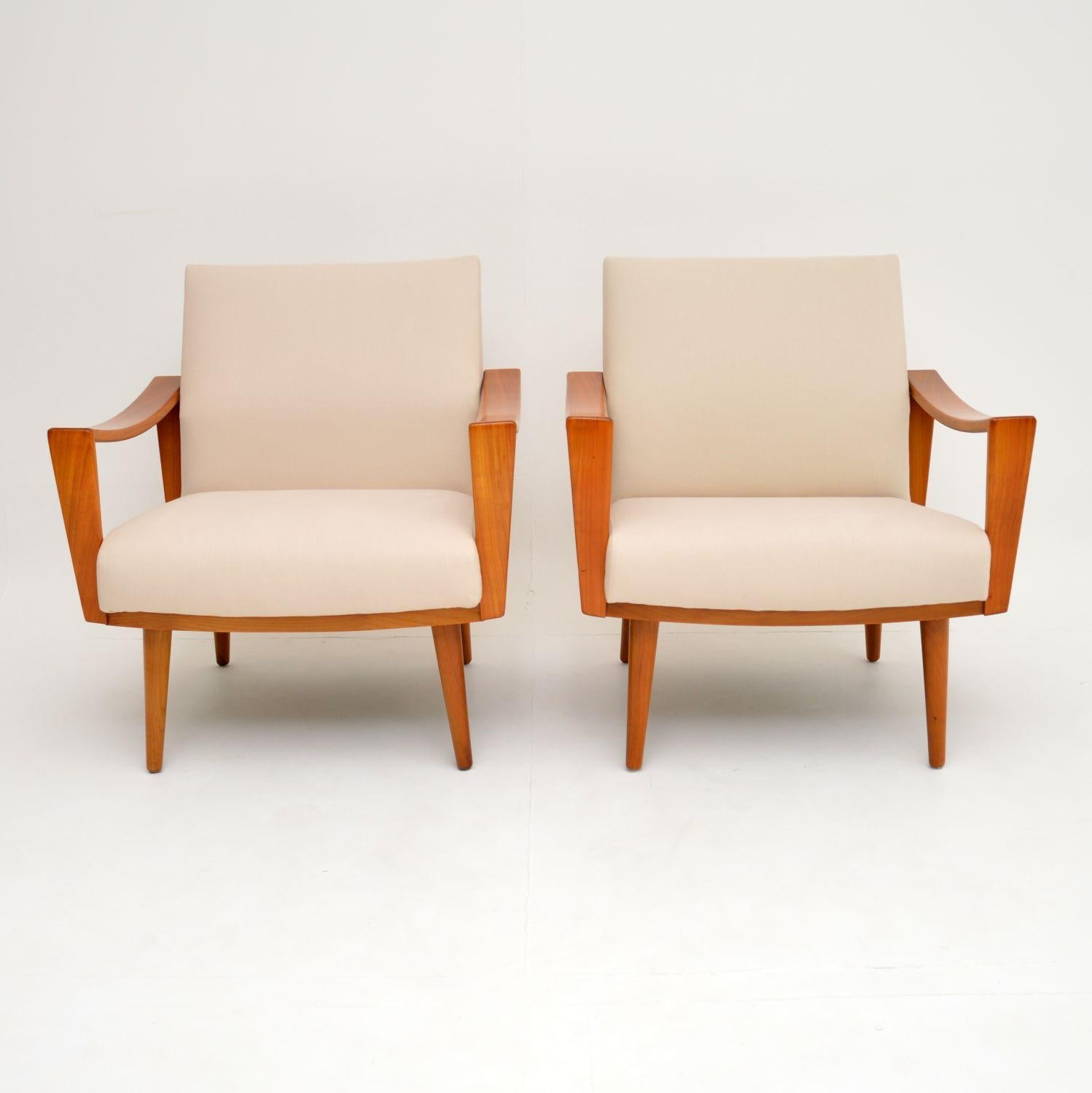 Mid-Century Modern 1960's Pair of Dutch Vintage Armchairs
