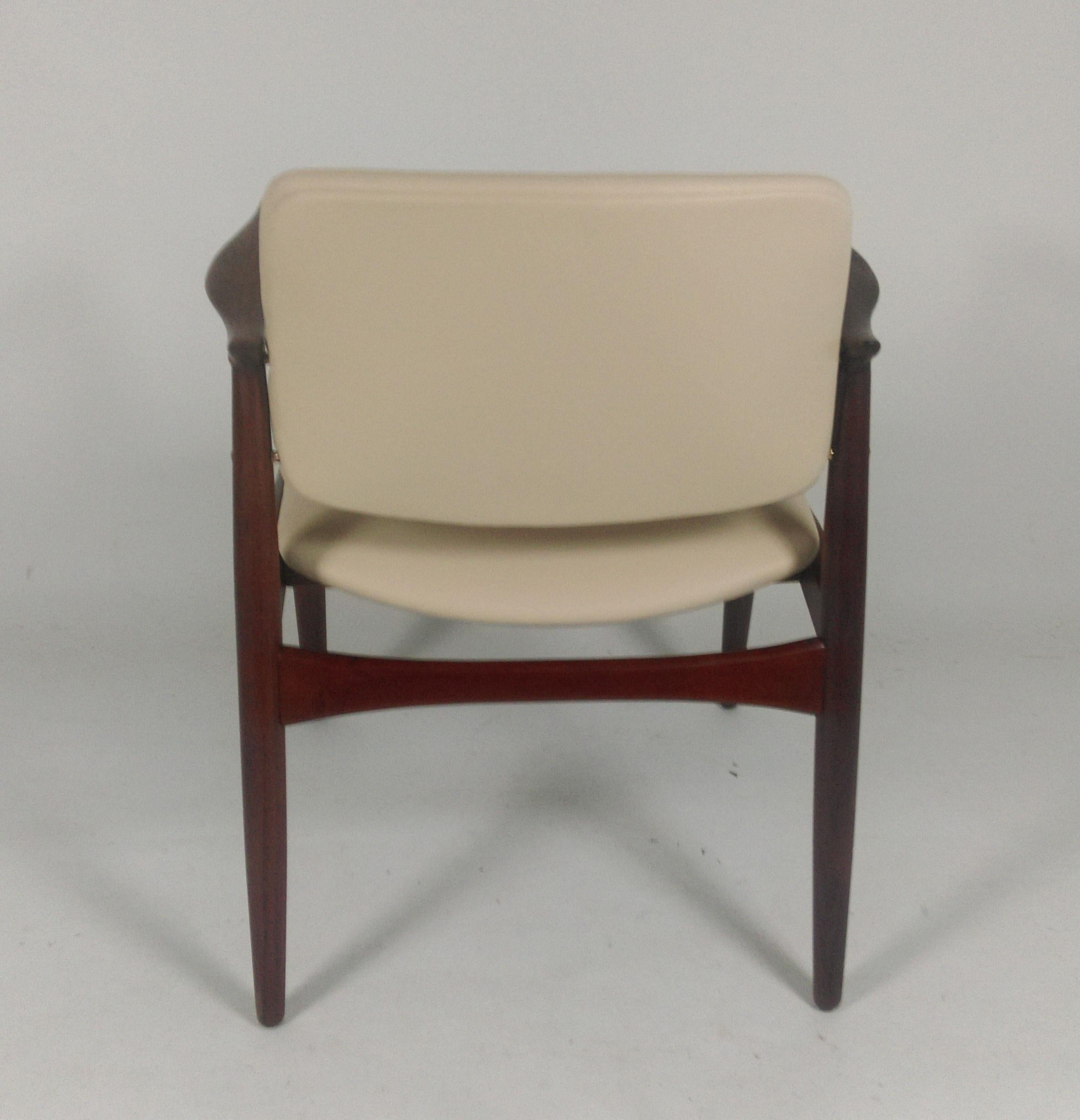 Danish 1960s Pair of Erik Buch Model 67 Captains Chair in Teak Reupholstered in Leather For Sale