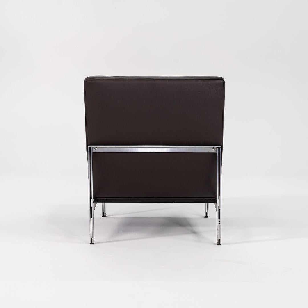 Steel 1960s Pair of Florence Knoll Parallel Bar Slipper Lounge Chairs in Bask Leather For Sale