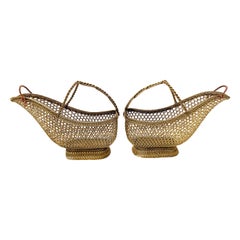 Paire de porte-bouteilles en laiton et cuivre des années 1960