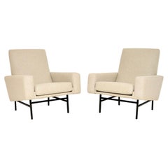 1960's Pair of French Vintage Armchairs by Siege Steiner