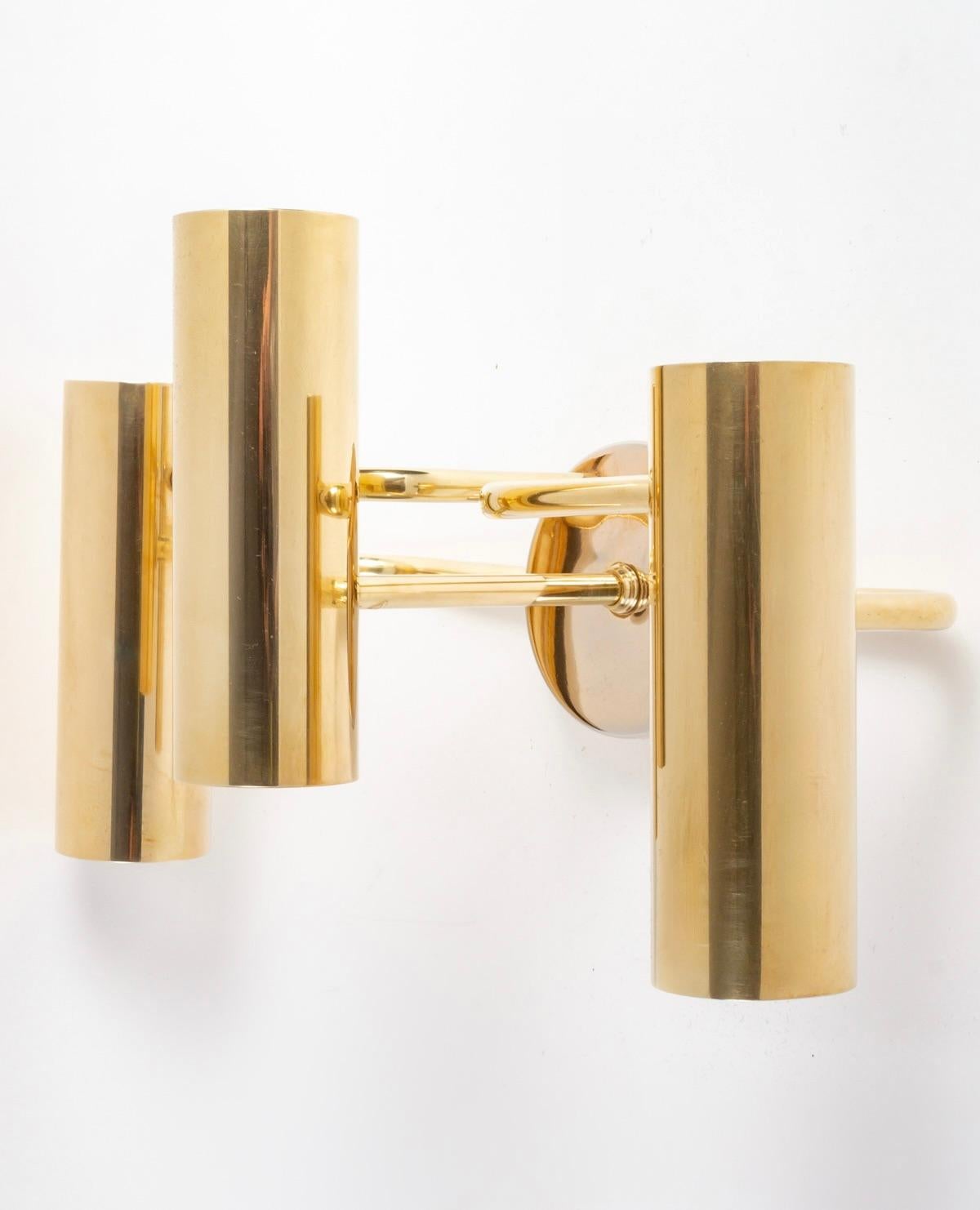 1960s Pair of Gaetano Sciolari Brass Sconces 2