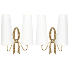 1960s Pair of Gilded Bronze Sconce, Paris