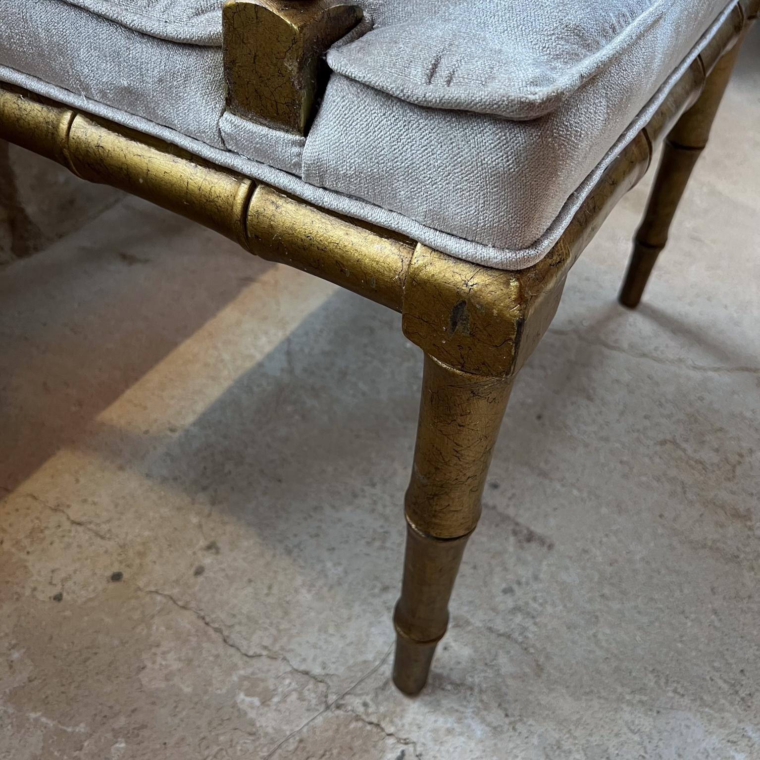 1960s Pair of Gilded Faux Bamboo Hollywood Regency Style Armchairs For Sale 3