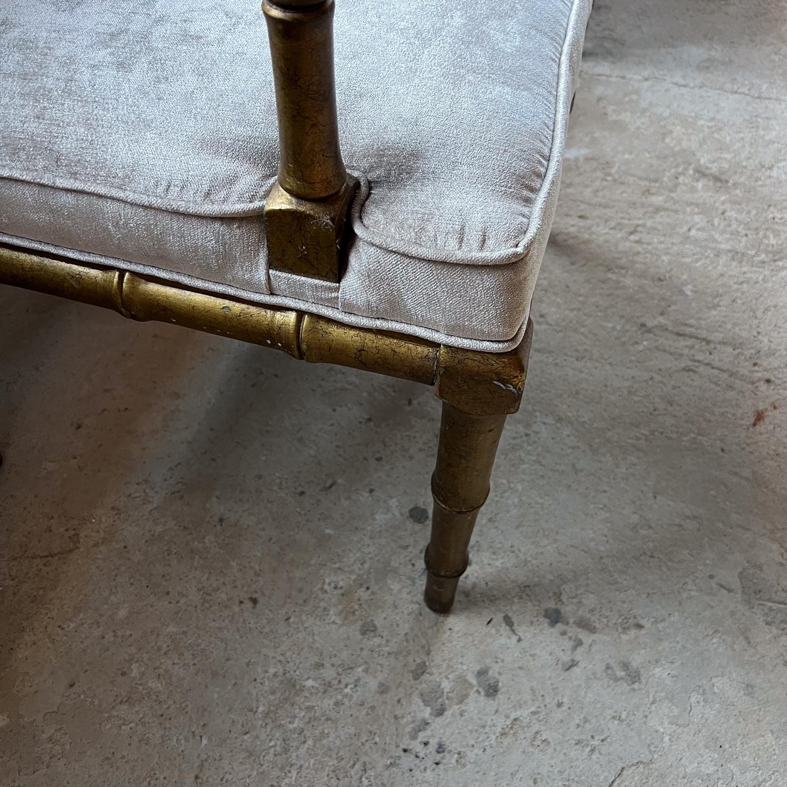 1960s Pair of Gilded Faux Bamboo Hollywood Regency Style Armchairs For Sale 7