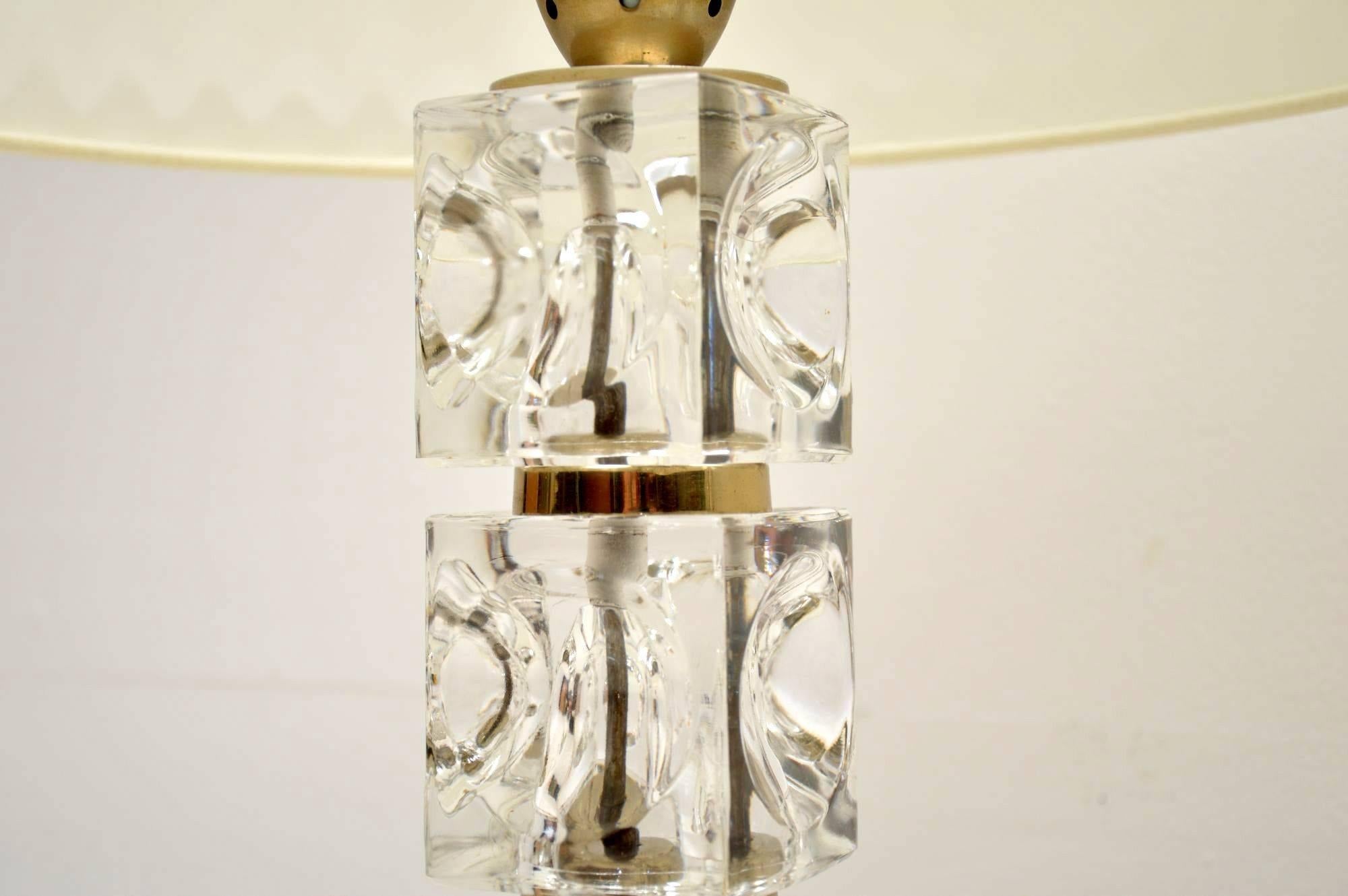 Mid-20th Century 1960s Pair of Glass Vintage Table Lamps