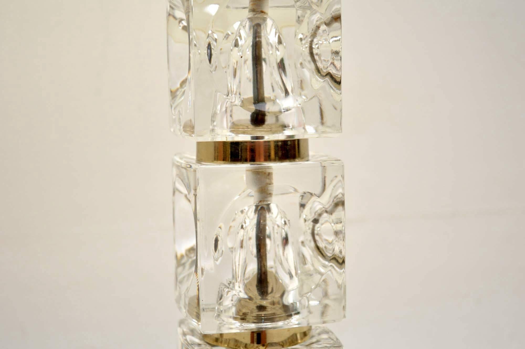 1960s Pair of Glass Vintage Table Lamps 1