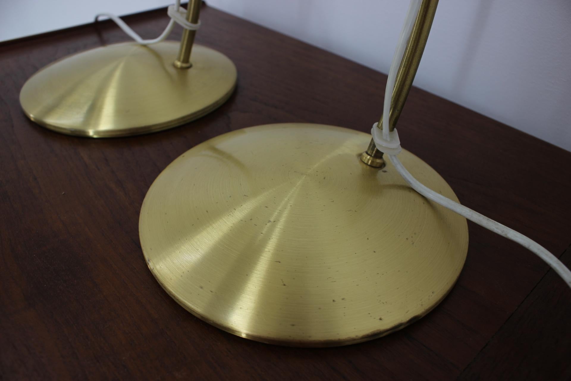 1960s Pair of Gold Table Napako Lamps, Czechoslovakia 4