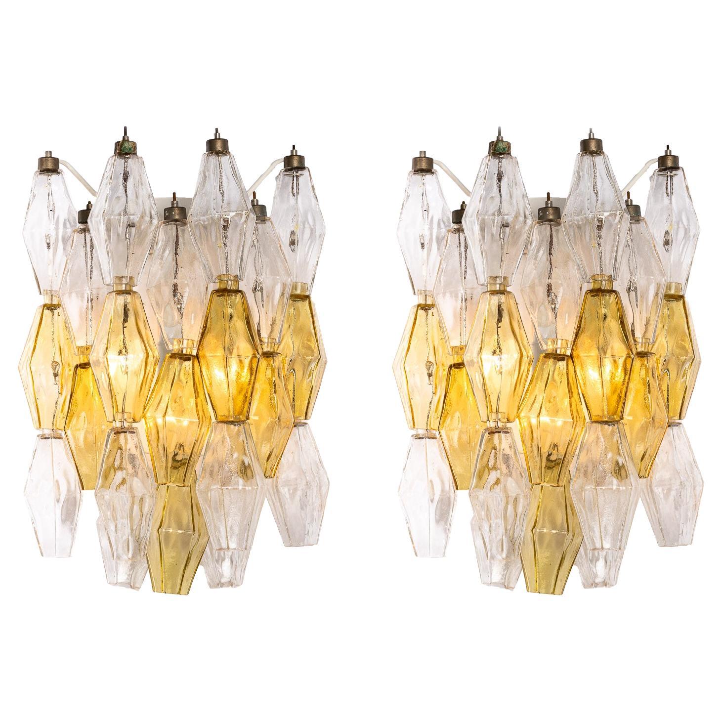 1960s Pair of Hand Blown Glass Sconces by Carlo Scarpa for Venini