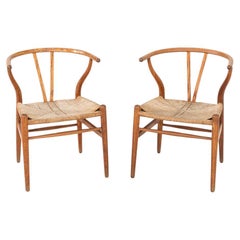 1960s Pair of Hans Wegner for Carl Hansen CH24 Wishbone Chairs in Oak