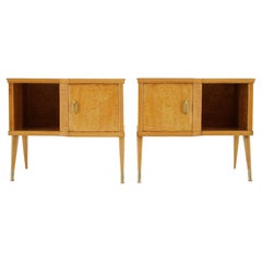 Retro 1960s Pair of Italian Bedside Tables in High Gloss Finish