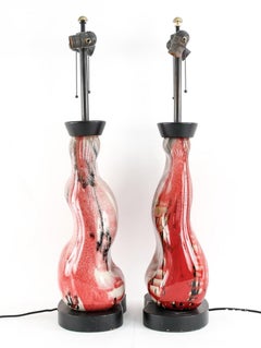 1960s Pair of Italian Ceramic Studio Lamps