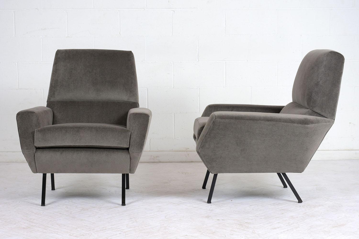 Mid-Century Modern 1960s Pair of Italian Midcentury Lounge Chairs
