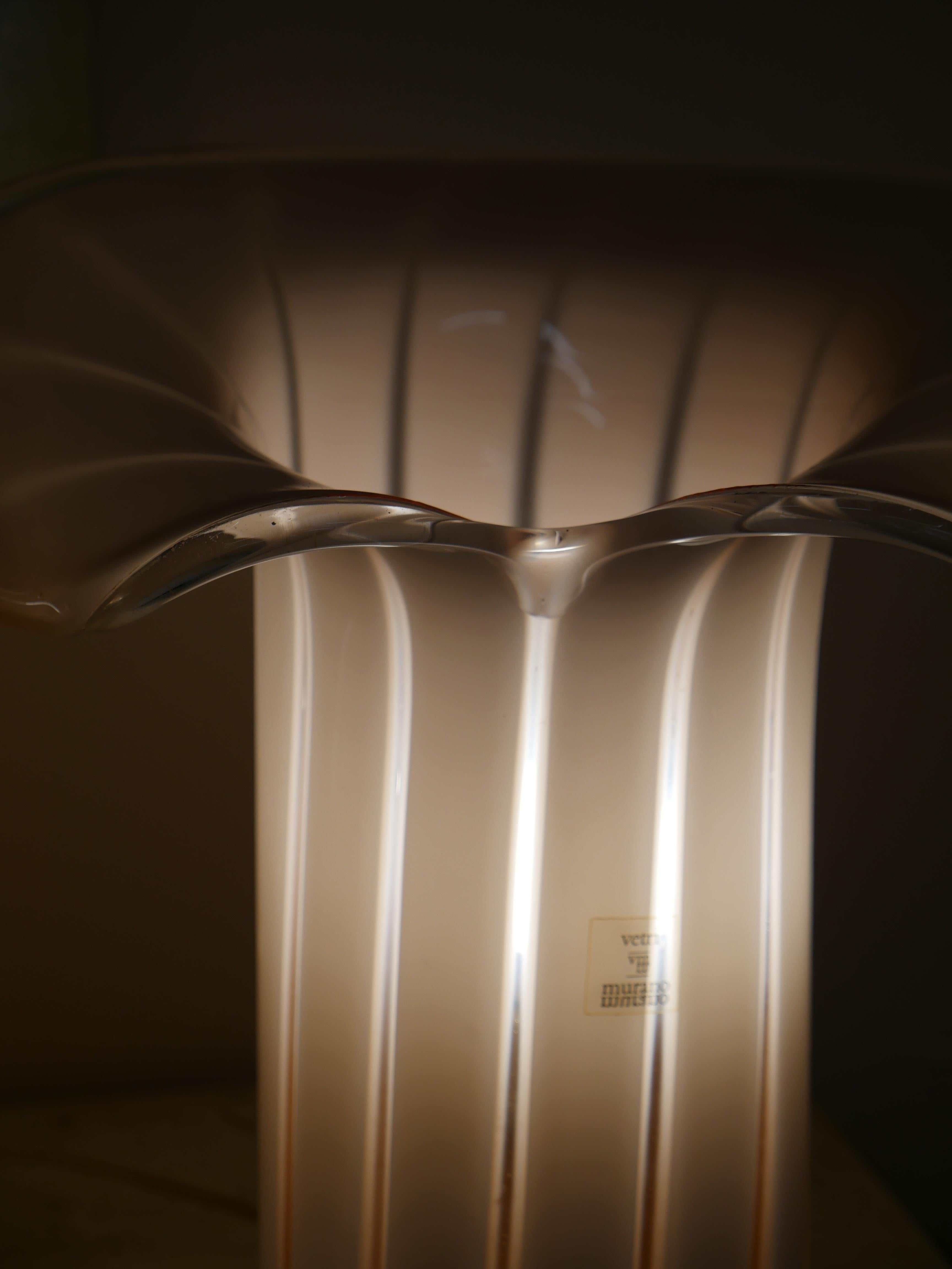 Coppia di lampade da tavolo in vetro di Murano di Vetri degli anni '60 di Gino Vistosi In condizioni buone in vendita a Miami, FL