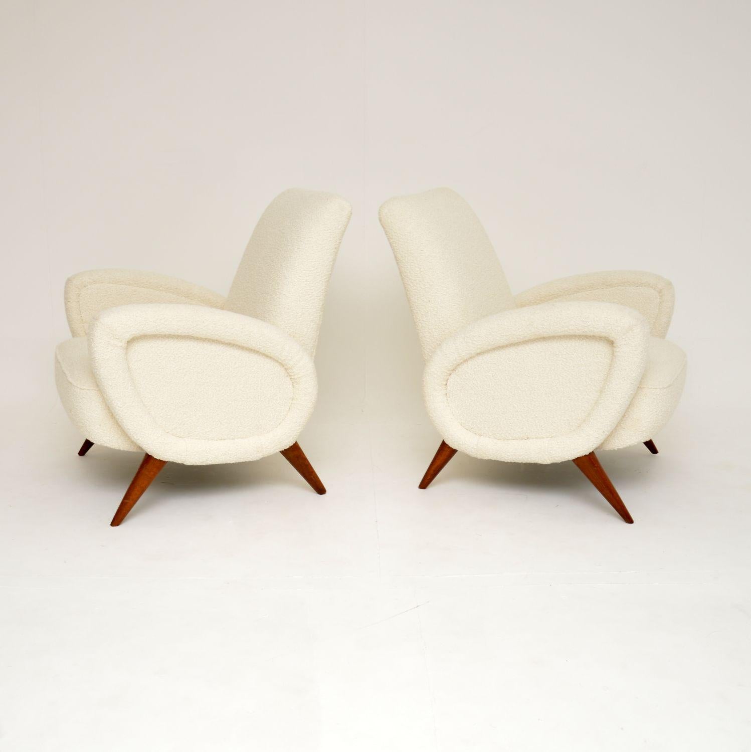 1960's Pair of Italian Vintage Armchairs Attributed to Marco Zanuso 6