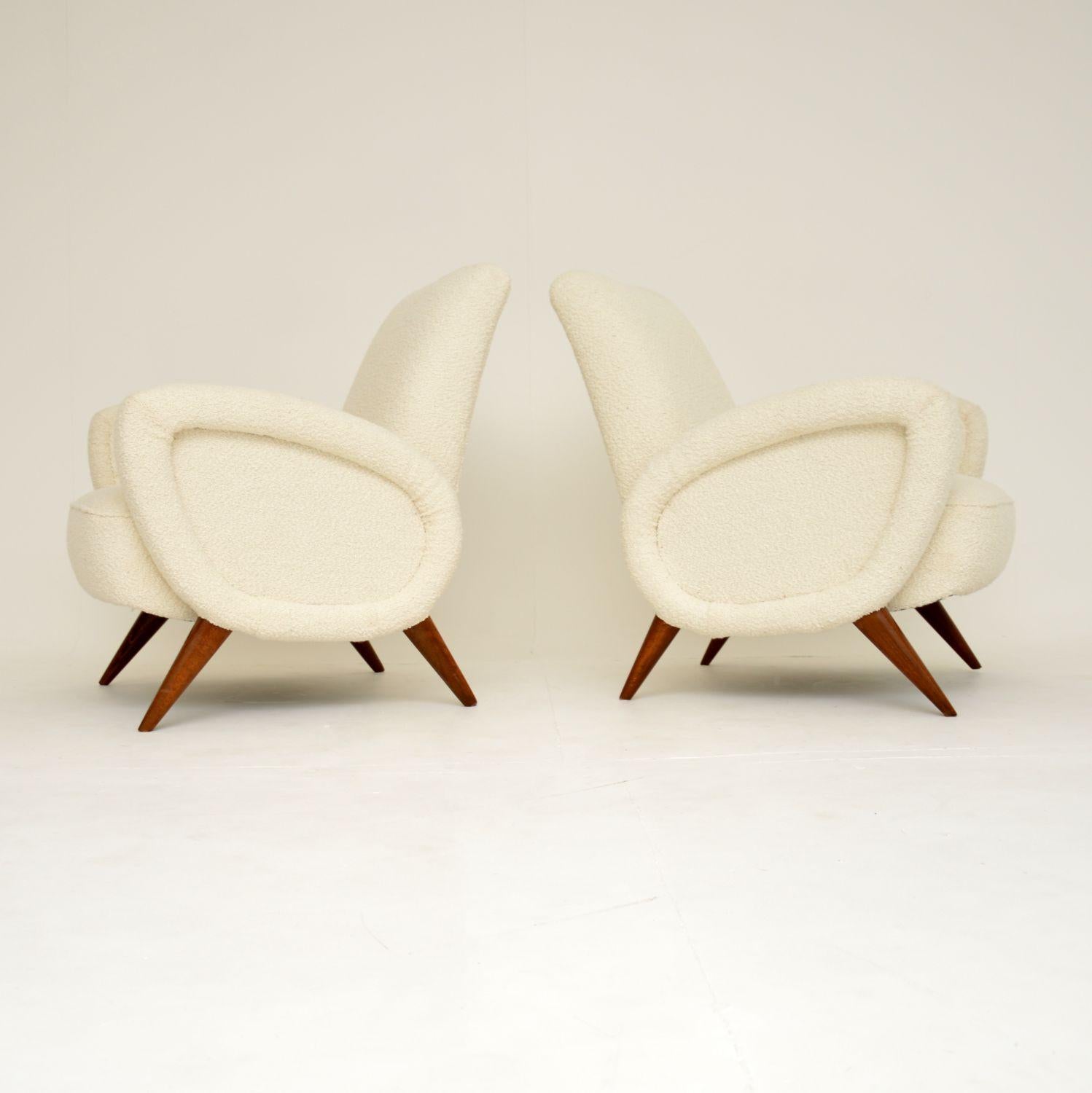 Mid-Century Modern 1960's Pair of Italian Vintage Armchairs Attributed to Marco Zanuso