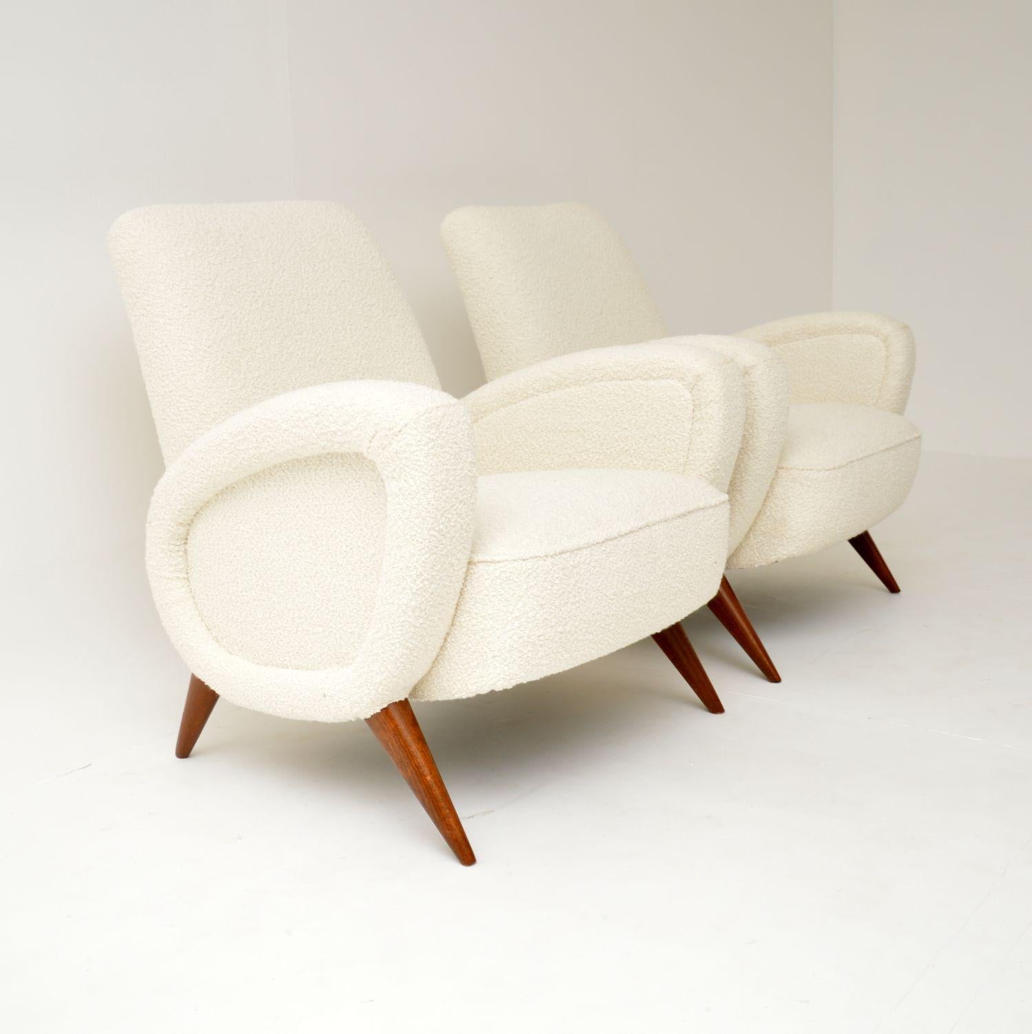 1960's Pair of Italian Vintage Armchairs Attributed to Marco Zanuso In Good Condition In London, GB