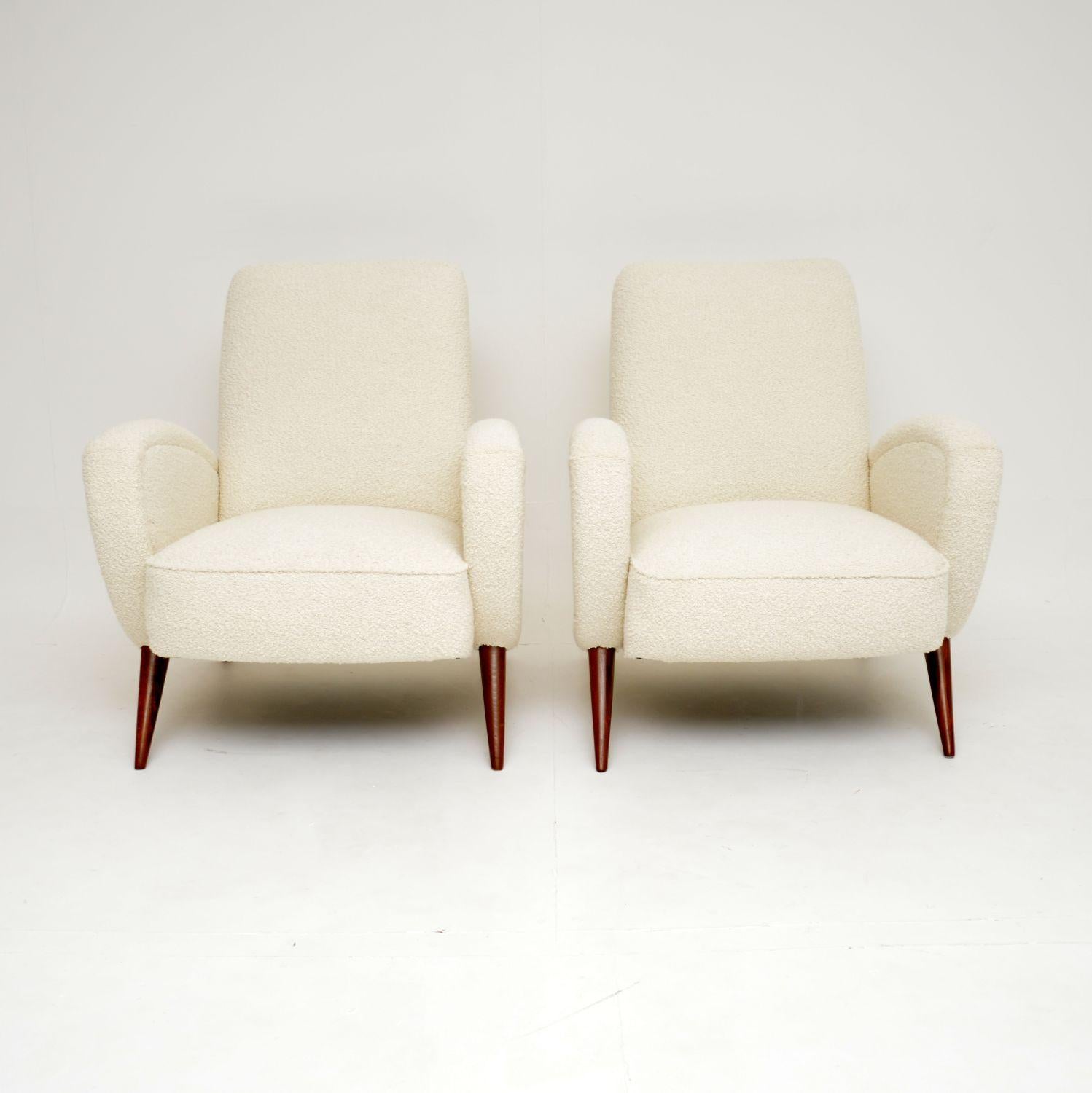 1960's Pair of Italian Vintage Armchairs Attributed to Marco Zanuso 1