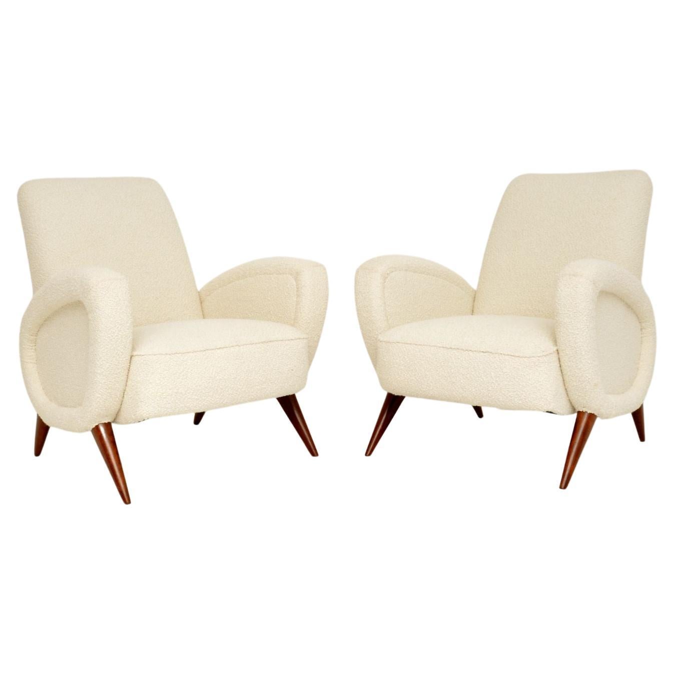 1960's Pair of Italian Vintage Armchairs Attributed to Marco Zanuso