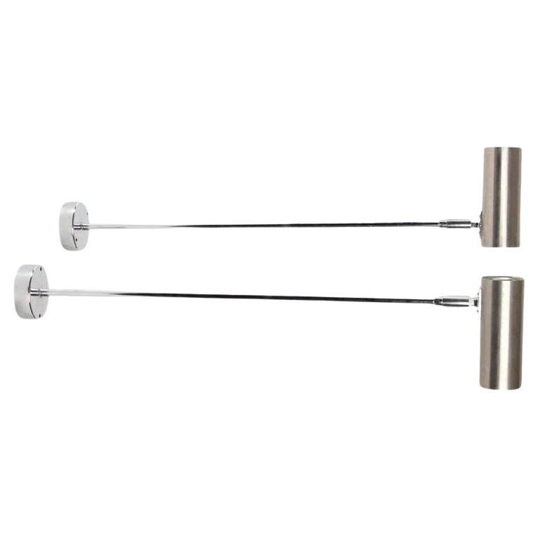 1960s Pair of Jean Rene Caillette Swivel Wall Sconces, Ed Pascot For Sale