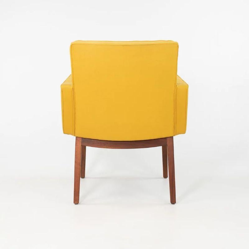 Listed for sale is a very rare pair of original armchairs designed by Vincent Cafiero and produced by Knoll International circa mid 1960s. These are gorgeous examples in what appears to be their original yellow fabric upholstery. The armchairs
