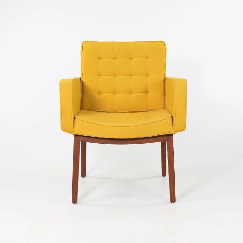 Modern 1960s Pair of Knoll Vincent Cafiero Yellow Fabric Armchairs 320 Park Ave Labels