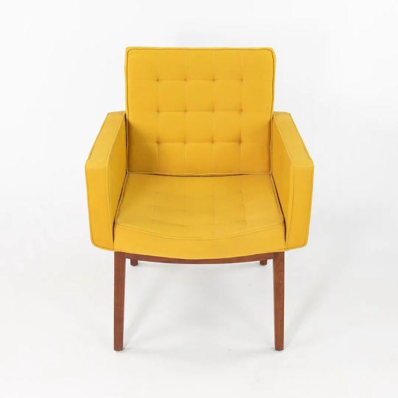 American 1960s Pair of Knoll Vincent Cafiero Yellow Fabric Armchairs 320 Park Ave Labels