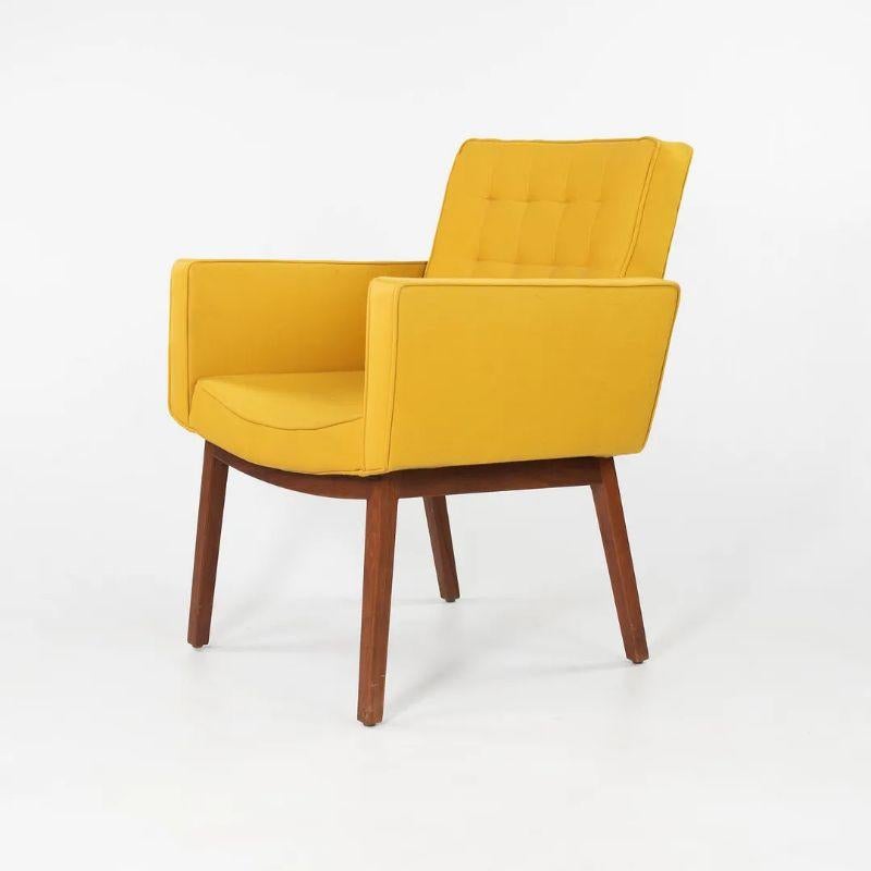 Mid-20th Century 1960s Pair of Knoll Vincent Cafiero Yellow Fabric Armchairs 320 Park Ave Labels