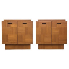 1960s Pair of Lane Brutalist Mid Century Modern Style Nightstands