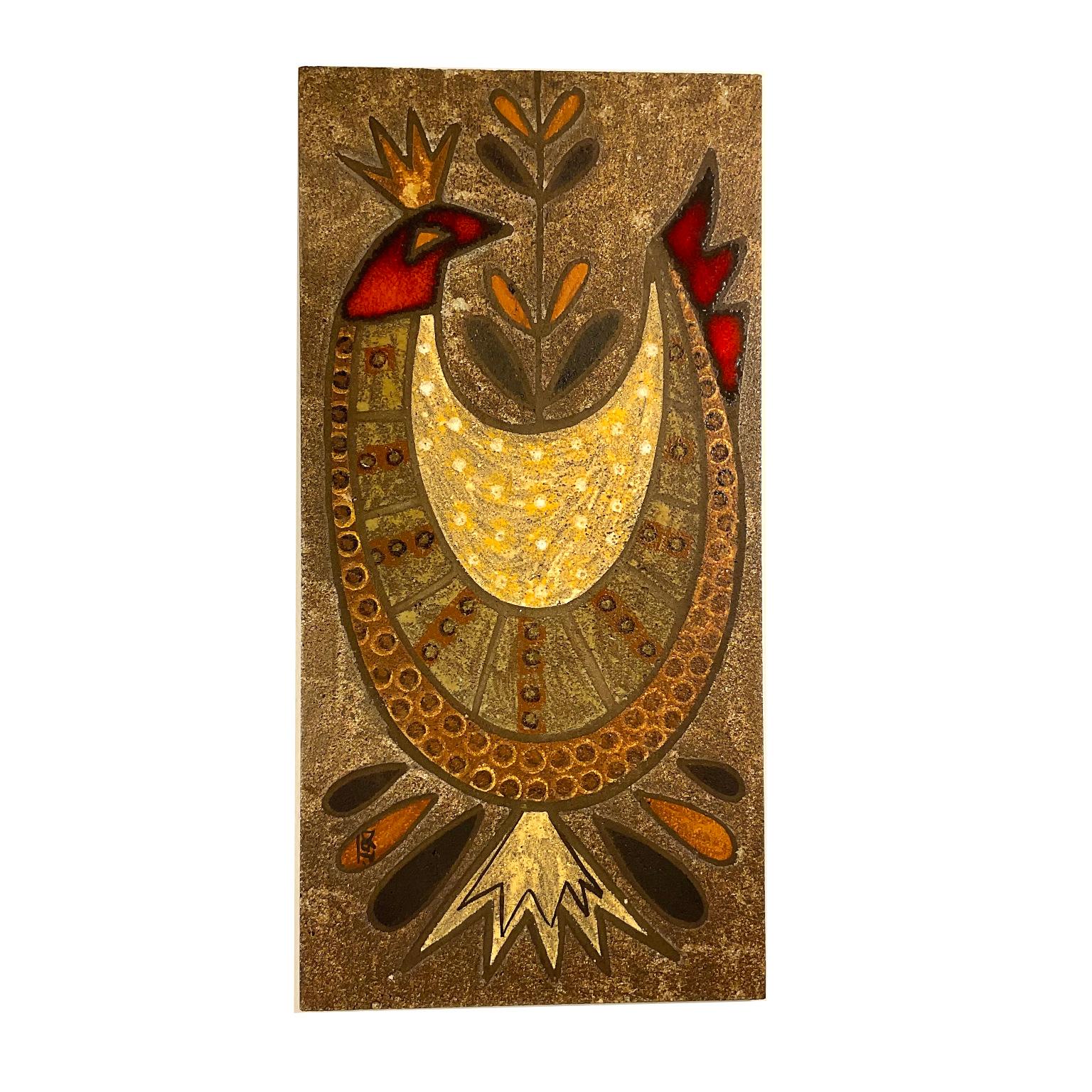 1960er Jahre Vallauris Paar Plaketten aus Lavastein, die Georges Picard zugeschrieben werden (Französisch) im Angebot