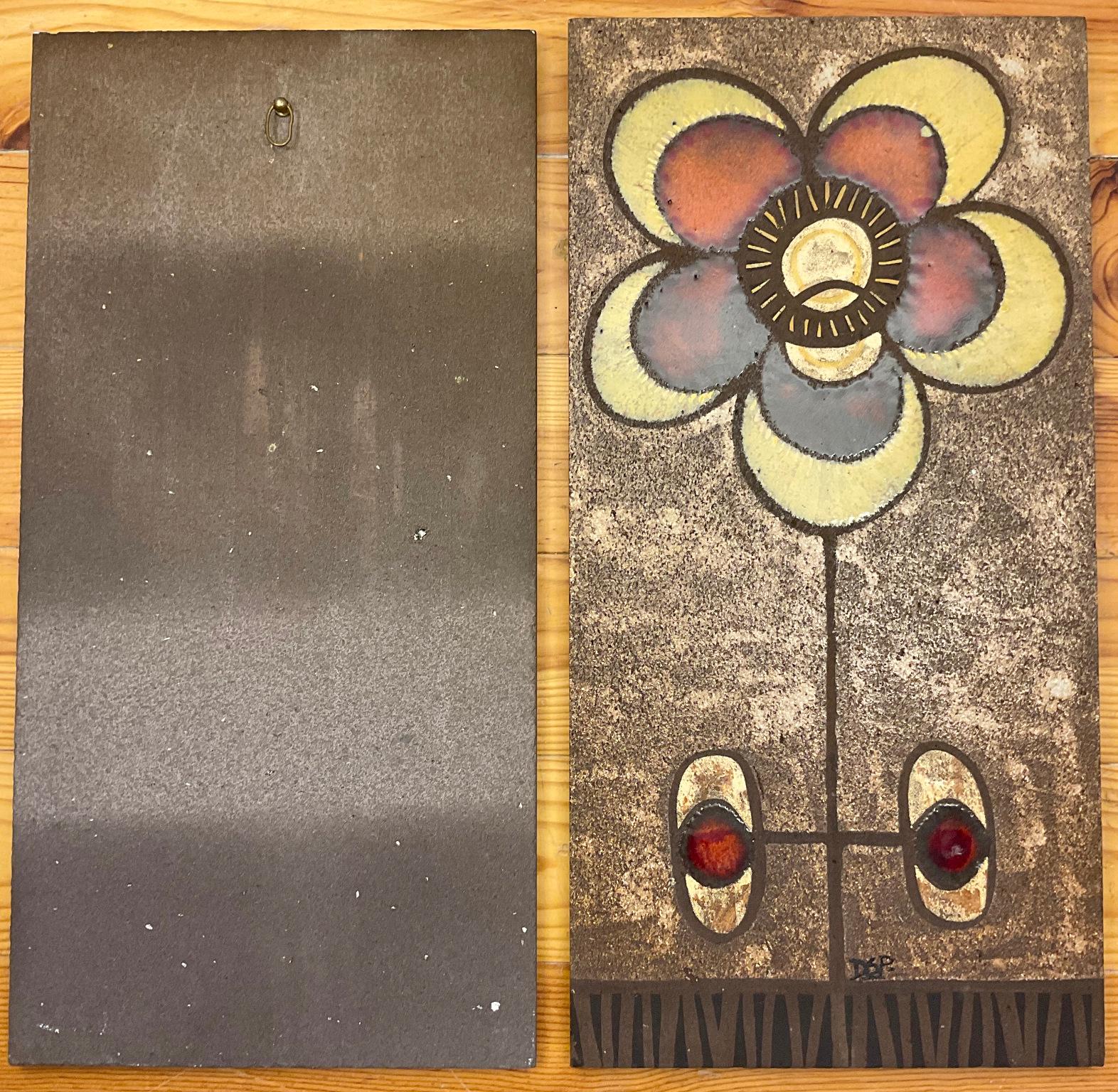 1960er Jahre Vallauris Paar Plaketten aus Lavastein, die Georges Picard zugeschrieben werden (Glasiert) im Angebot
