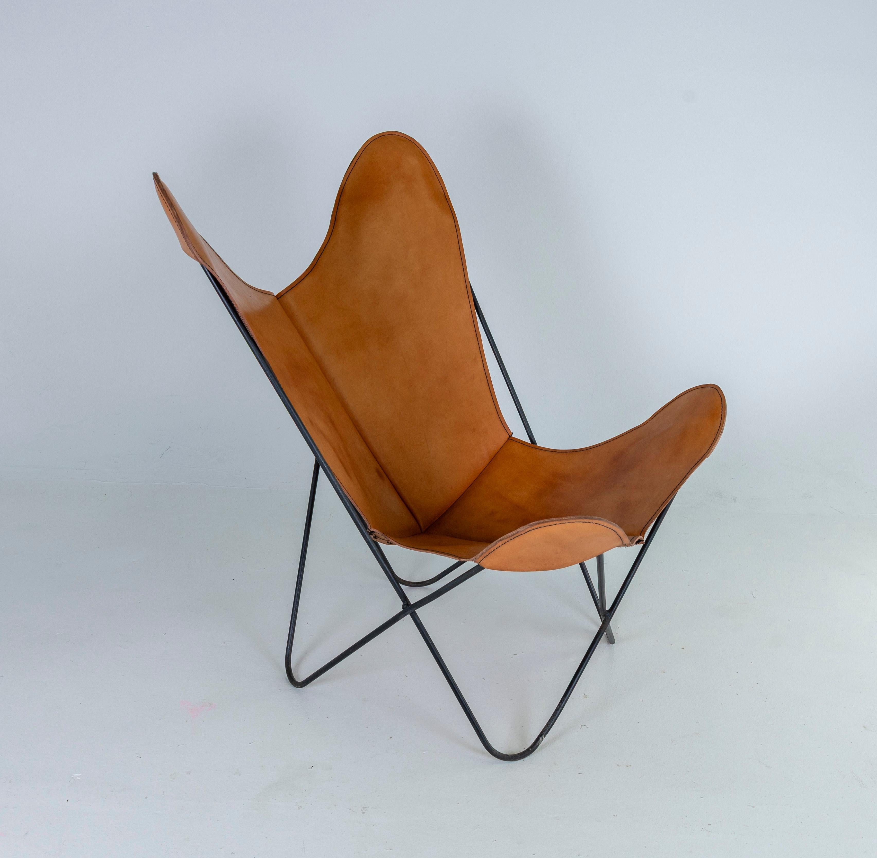 1960s Pair of Leather Butterfly Chairs Jorge Ferrari Hardoy Bonet Kurchan Knoll For Sale 5