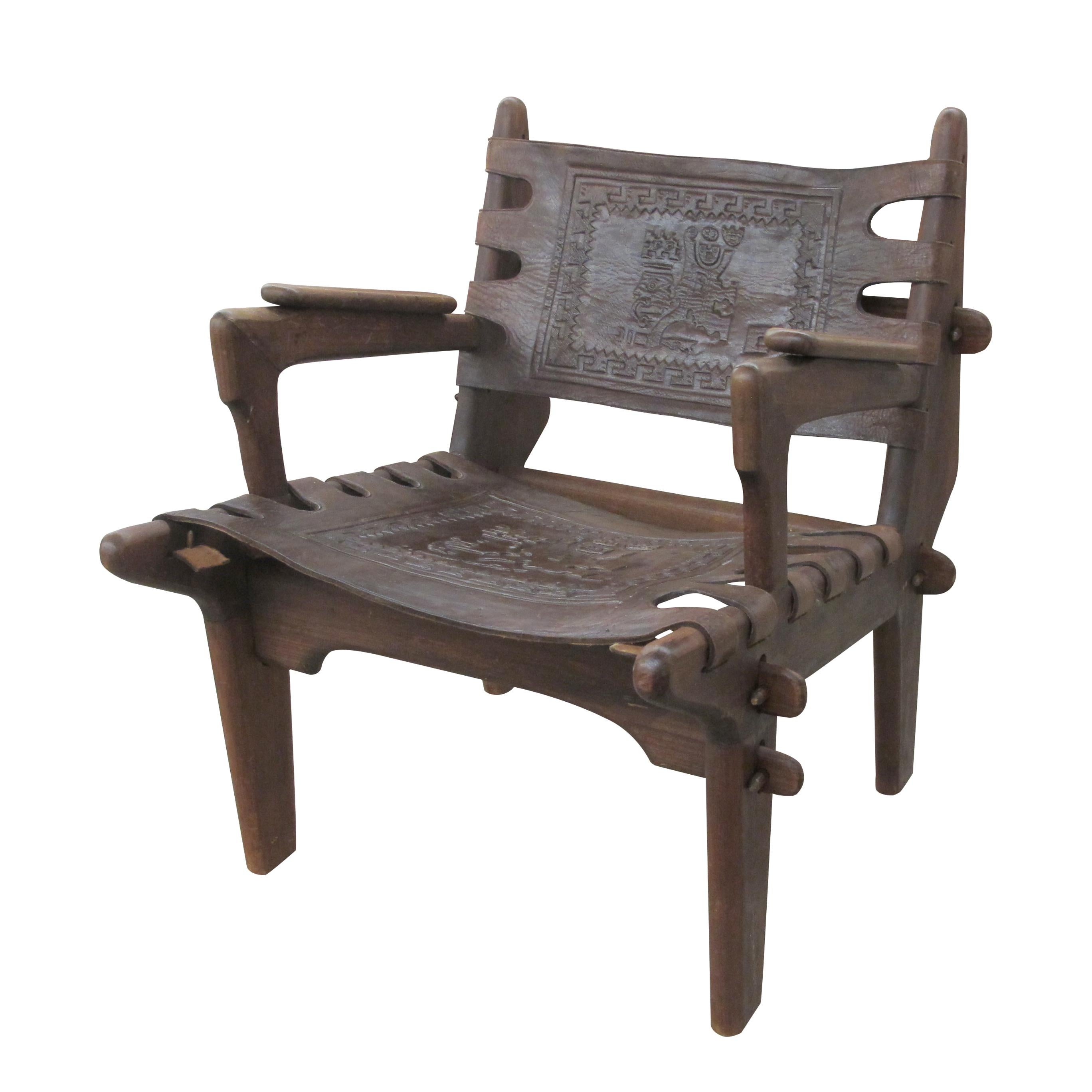 Mid-Century Modern Paire de chaises en cuir des années 1960, Design/One, Ecuador en vente
