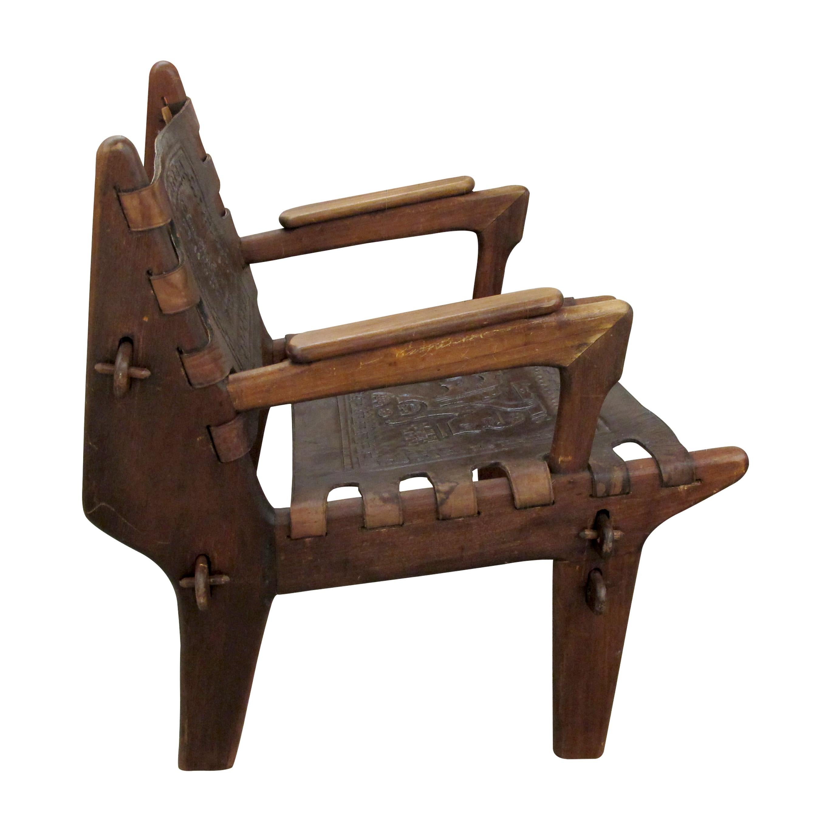 Équatorien Paire de chaises en cuir des années 1960, Design/One, Ecuador en vente