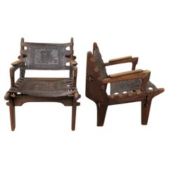 Paire de chaises en cuir des années 1960, Design/One, Ecuador