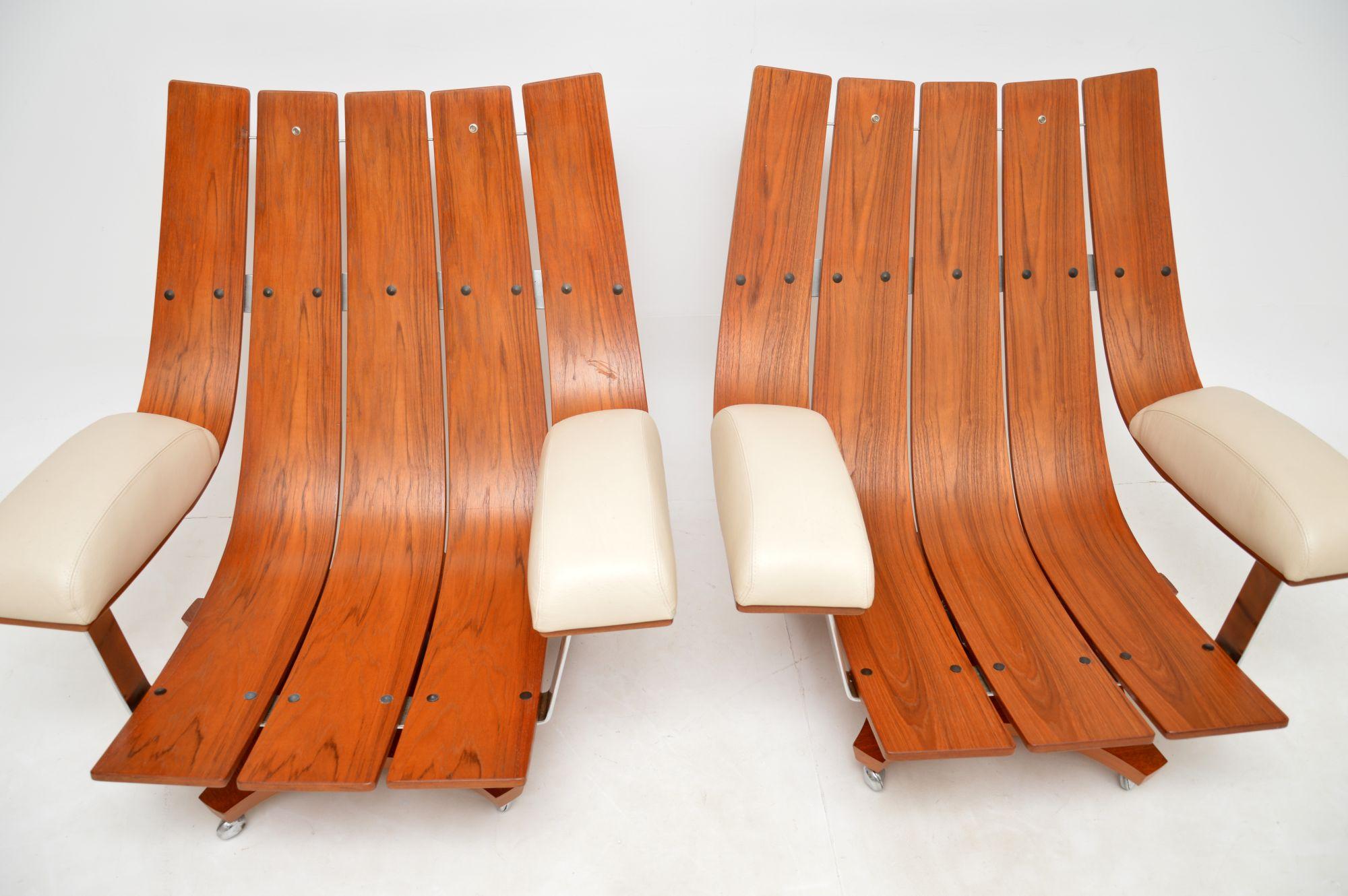 1960's Pair of Leather & Teak G Plan Housemaster Armchairs 2