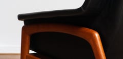 1960s Pair of Lounge Chairs 'Profil', Folke Ohlsson for DUX in Leather and Teak