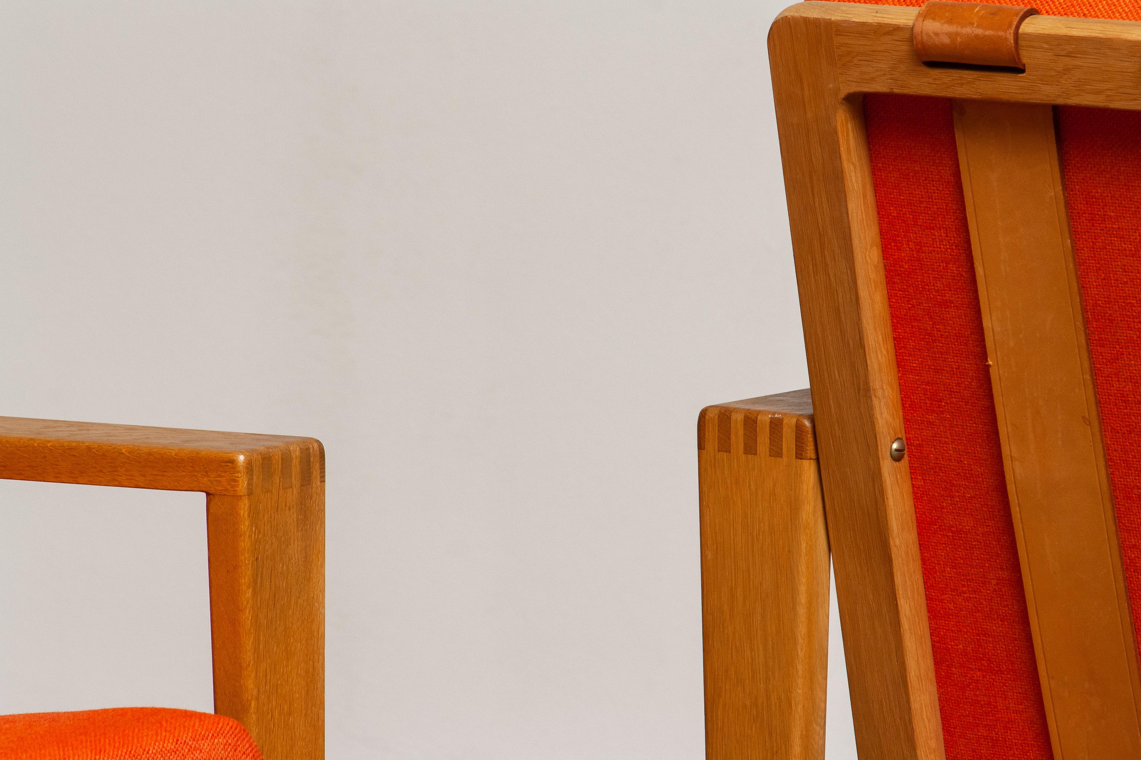 1960s Pair of Lounge / Easy Chairs in Oak Leather Fabric by Erik Merthen for Ire 5