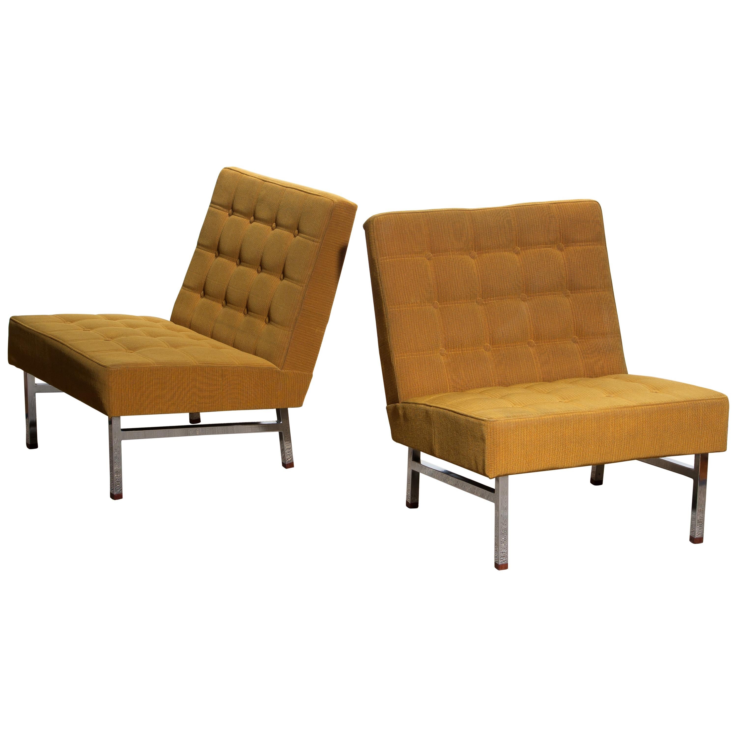 Fabric 1960s Pair of Lounge or Easy Chairs by Karl Erik Ekselius for JOC Möbler, Sweden