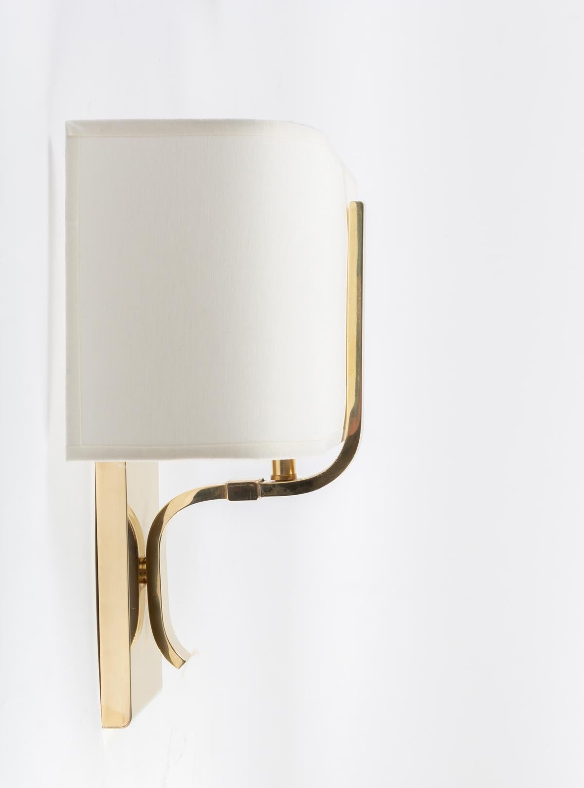 Mid-20th Century 1960s Pair of Maison Honore Gilded Brass Sconces