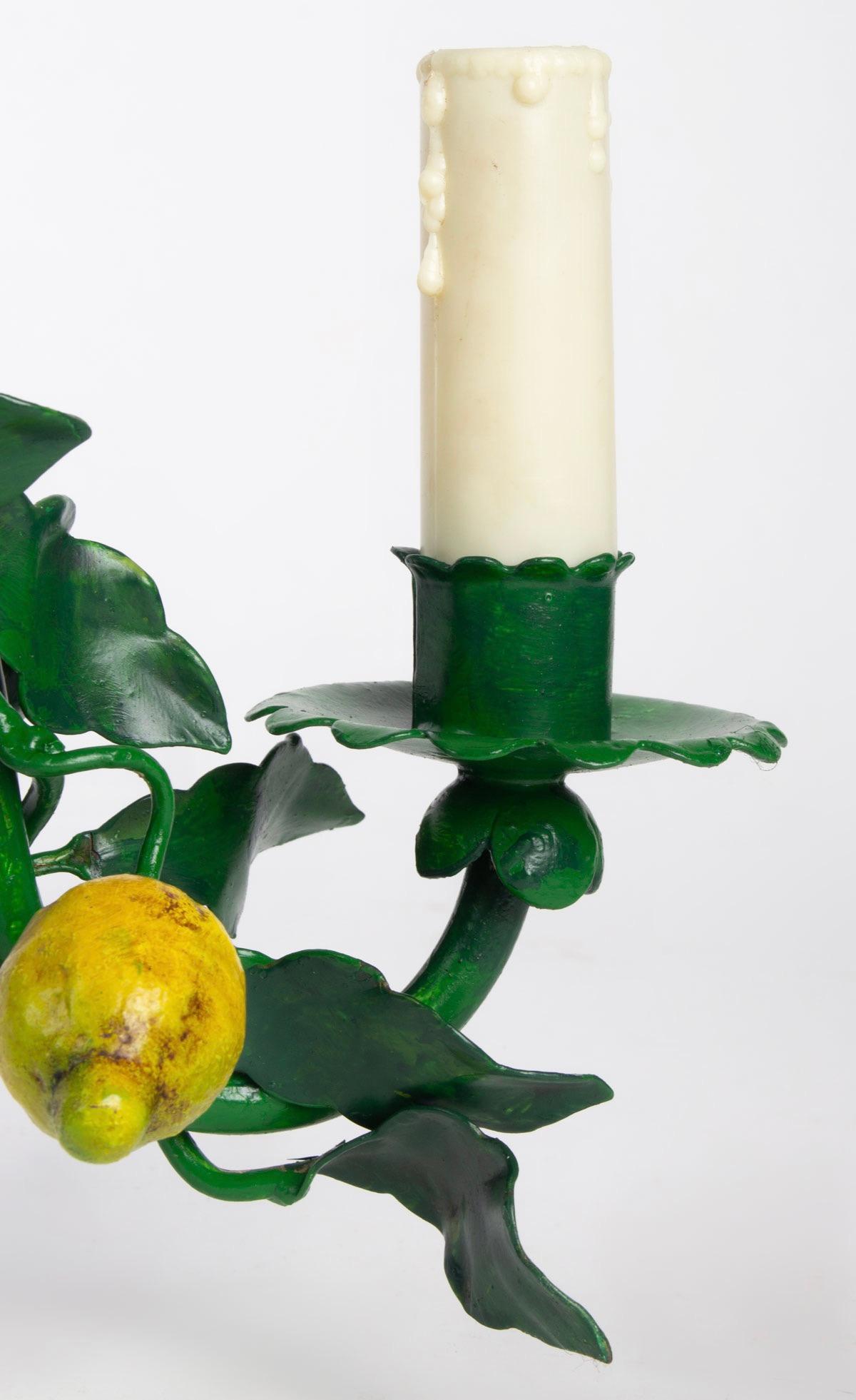 French 1960s Pair of Maison Honore, Lemon Tree Sconces
