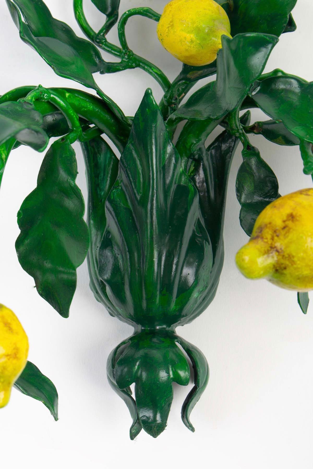 Mid-20th Century 1960s Pair of Maison Honore, Lemon Tree Sconces